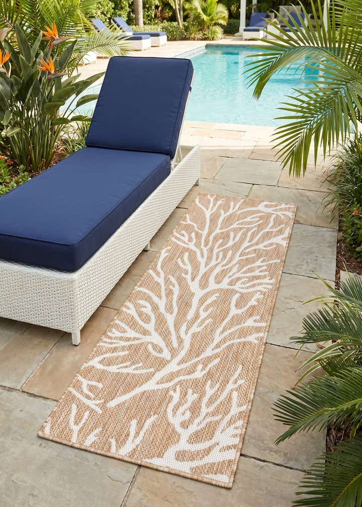 2' x 5' 3 Easy-Clean Coastal Indoor / Outdoor Runner Rug