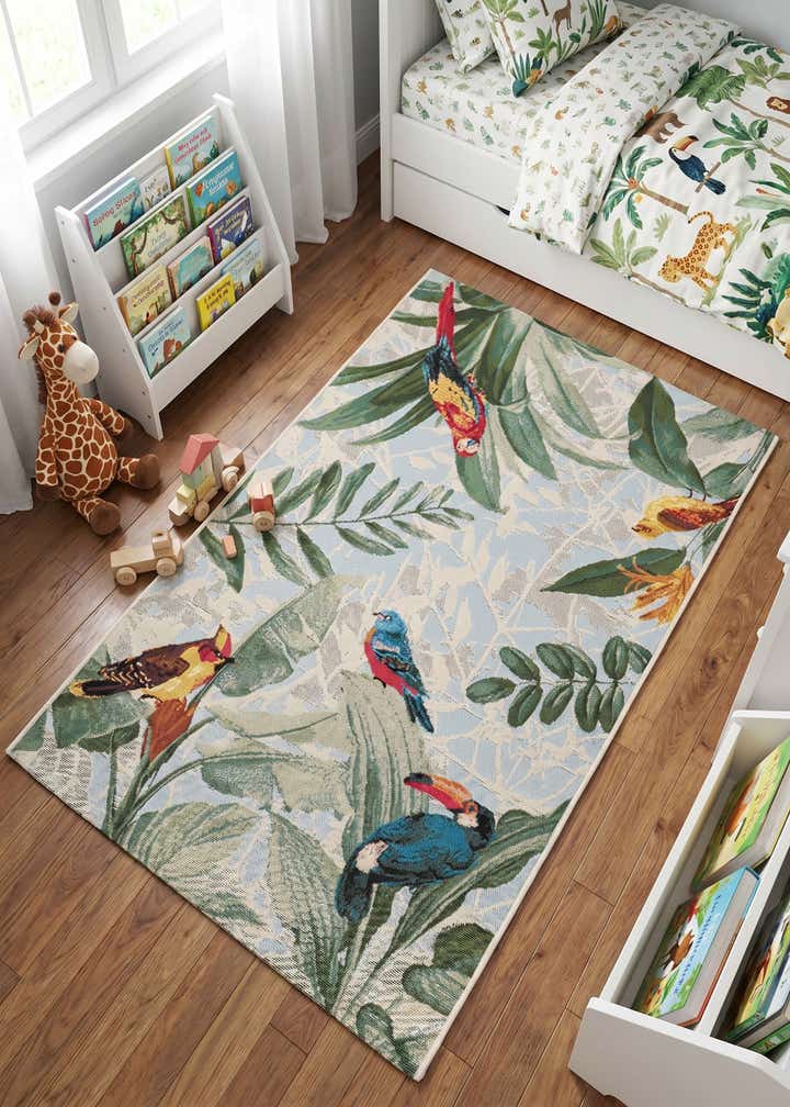 3' 3 x 5' 3 Easy-Clean Botanical Indoor / Outdoor Rug