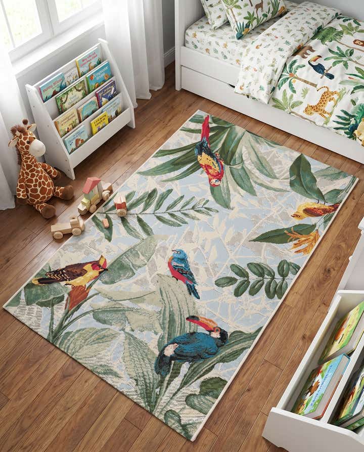 3' 3 x 5' 3 Easy-Clean Botanical Indoor / Outdoor Rug