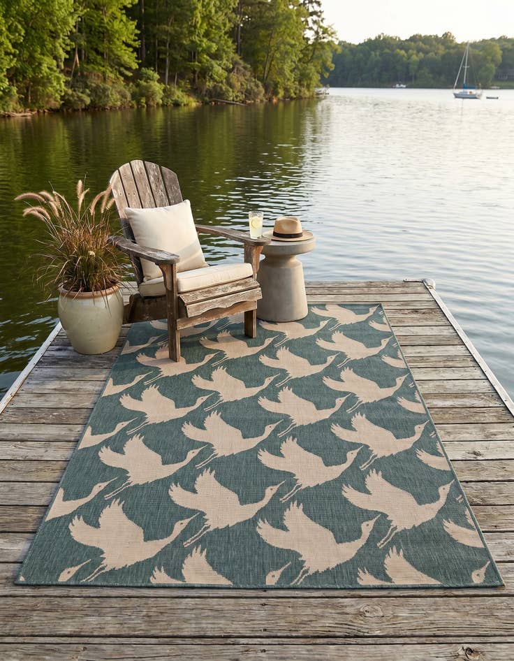 Detail image of 5' x 8' Easy-Clean Coastal Indoor / Outdoor Rug