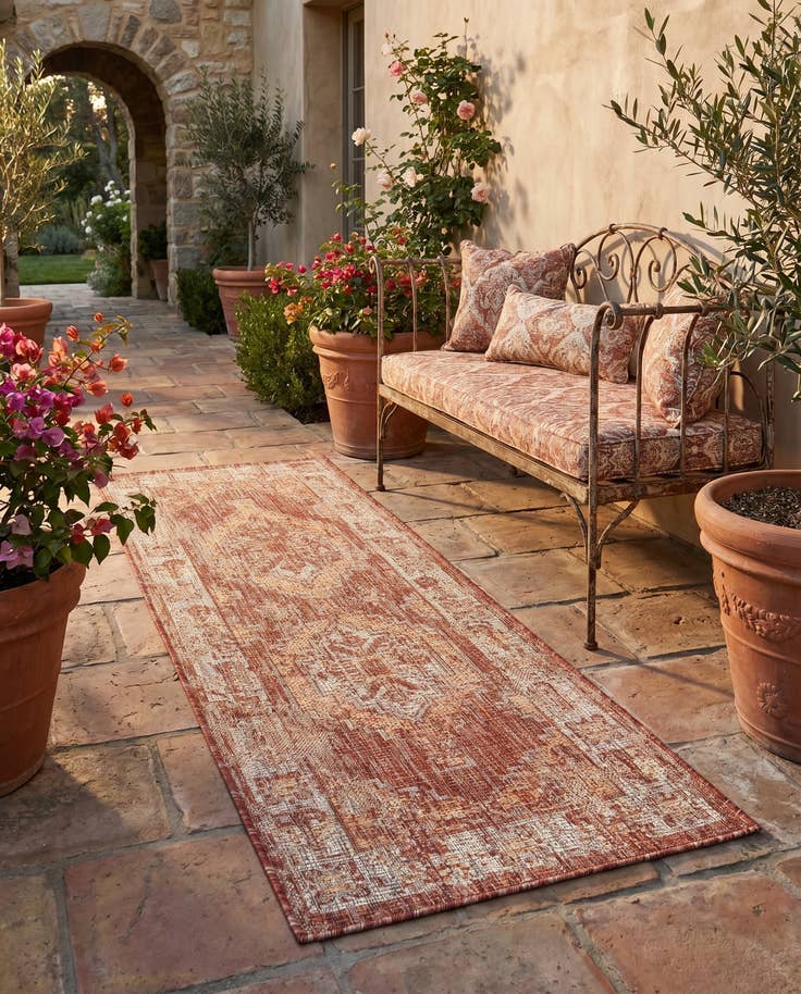 Detail image of 2' x 5' 3 Easy-Clean Traditional Indoor / Outdoor Runner Rug