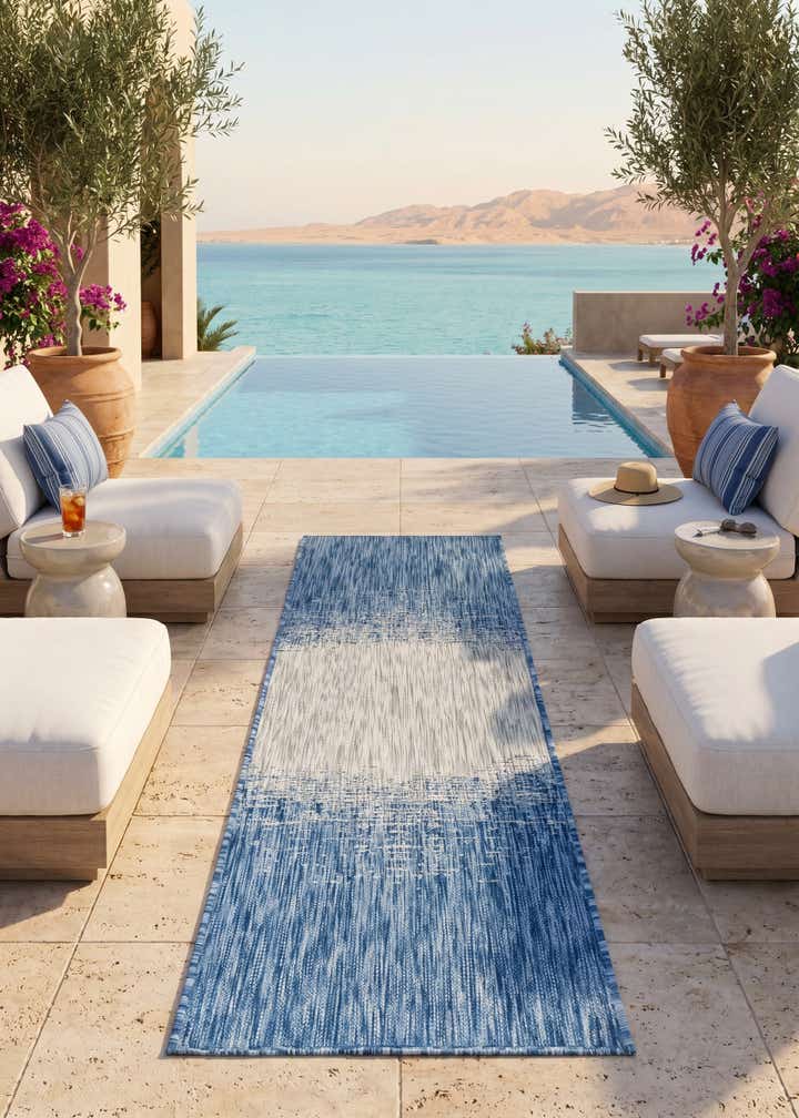 2' x 6' Easy-Clean Modern Indoor / Outdoor Runner Rug