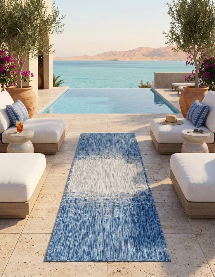 Detail image of 2' x 6' Easy-Clean Modern Indoor / Outdoor Runner Rug