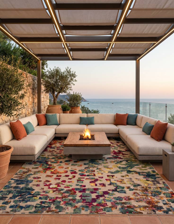 Detail image of 9' x 12' Easy-Clean Casablanca Indoor / Outdoor Rug