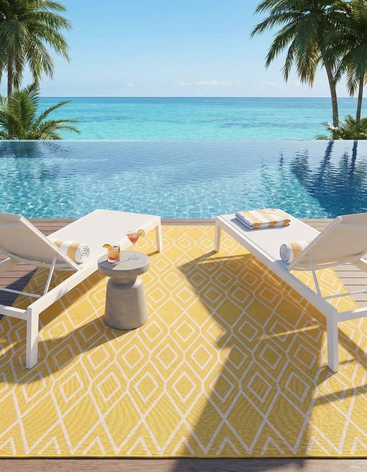 Detail image of 7' 10 x 7' 10 Easy-Clean Jill Zarin Turks and Caicos Indoor / Outdoor Square Rug