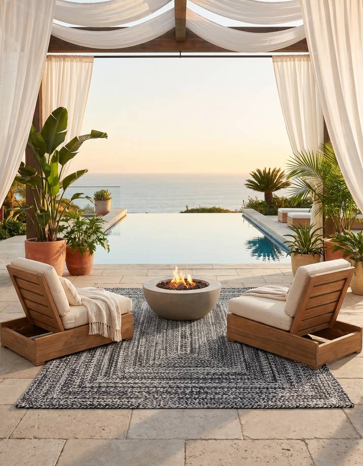 Detail image of 4' 1 x 6' 1 Easy-Clean Eco Verse Washable Indoor / Outdoor Rug