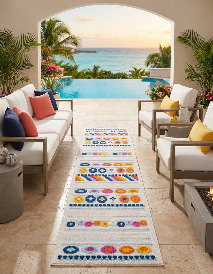 Detail image of 2' x 8' Easy-Clean Aruba Indoor / Outdoor Runner Rug
