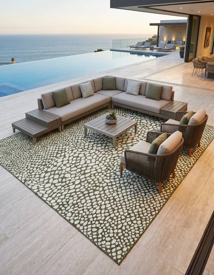 Detail image of 10' 8 x 10' 8 Easy-Clean Jill Zarin Cape Town Indoor / Outdoor Square Rug