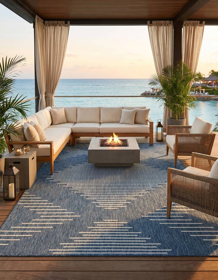 Detail image of 9' x 12' Easy-Clean Modern Indoor / Outdoor Rug