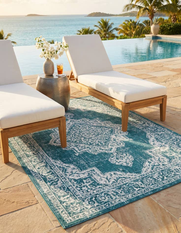 Detail image of 5' 3 x 8' Easy-Clean Jill Zarin Dubai Indoor / Outdoor Rug