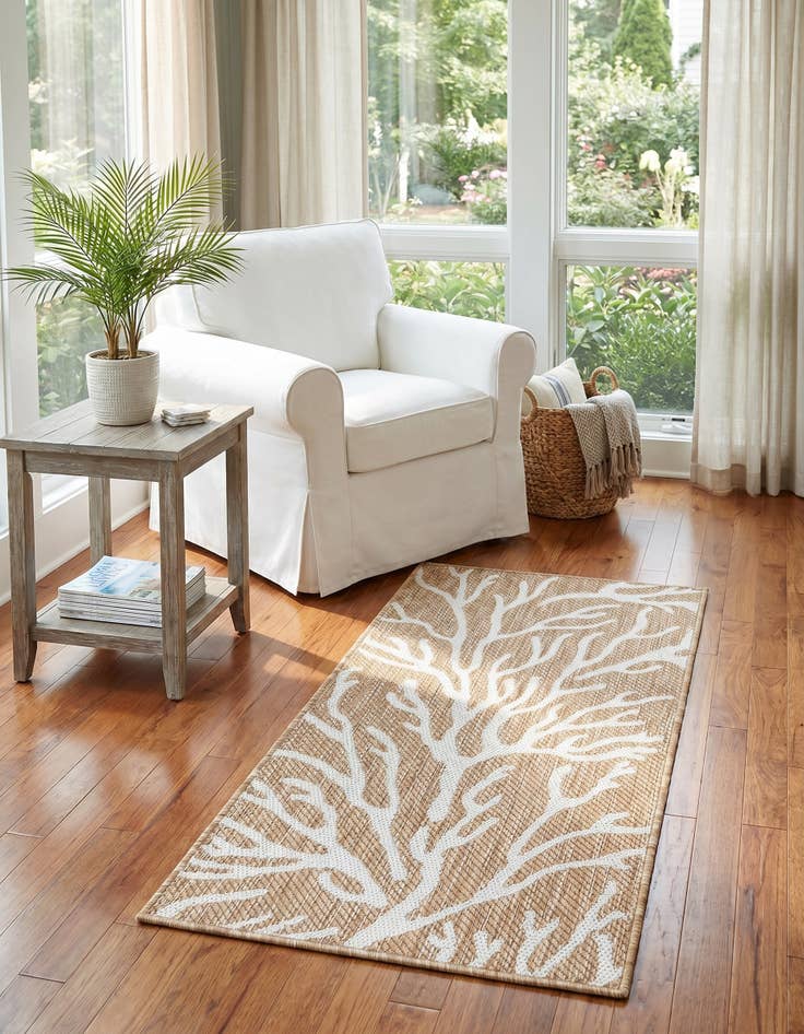 Detail image of 2' x 4' Easy-Clean Coastal Indoor / Outdoor Runner Rug