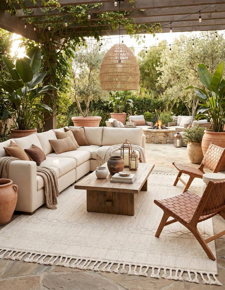 Detail image of 9' x 12' Easy-Clean Eco Bohemian Indoor / Outdoor Rug