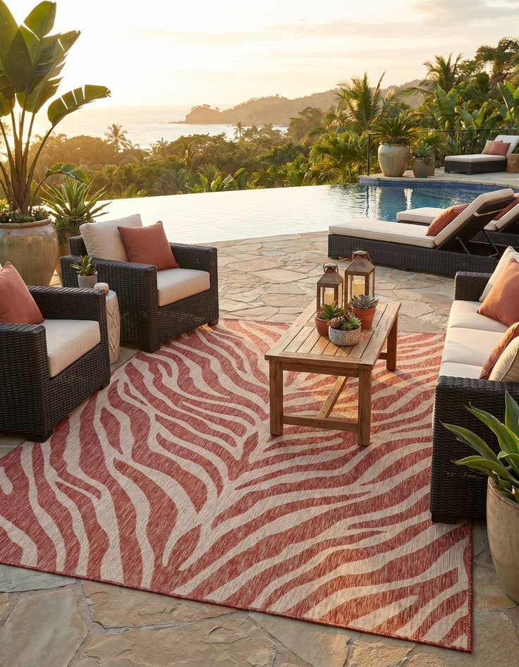 Detail image of 7' 10 x 11' Easy-Clean Safari Indoor / Outdoor Rug