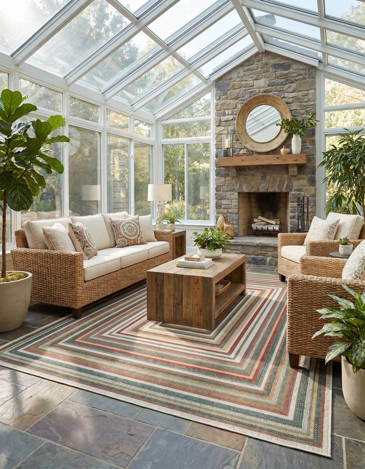 Detail image of 7' 10 x 11' Easy-Clean Baja Indoor / Outdoor Rug