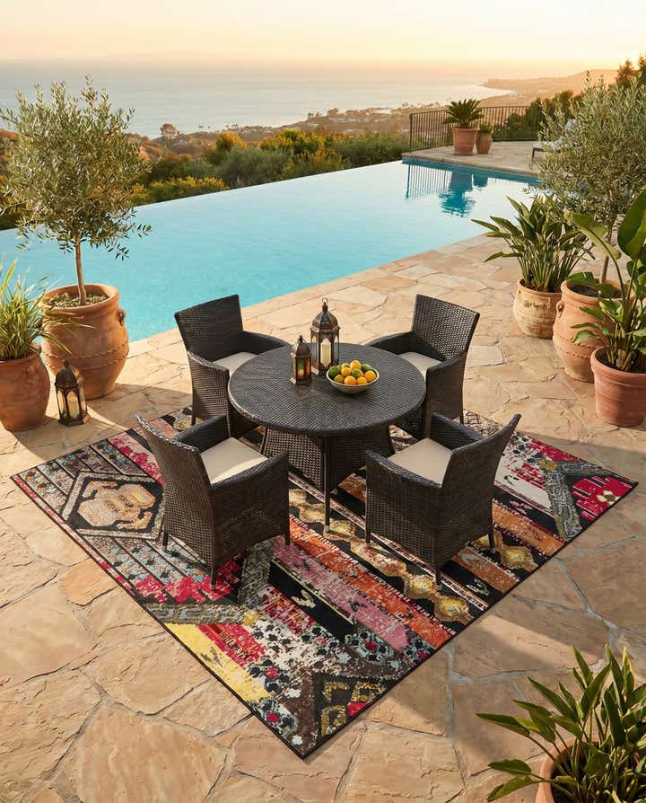10' x 10' Easy-Clean Casablanca Indoor / Outdoor Square Rug