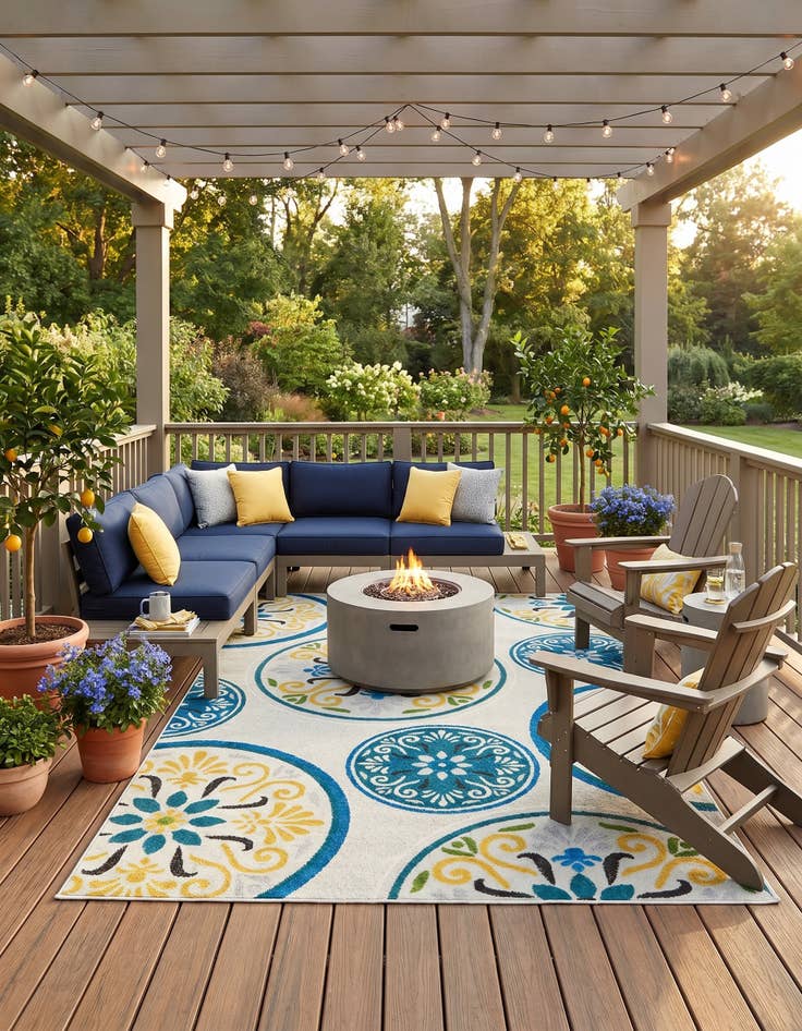 Detail image of 5' x 8' Easy-Clean Modern Indoor / Outdoor Rug