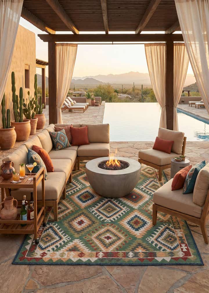 7' 10 x 10' Easy-Clean Baja Indoor / Outdoor Rug