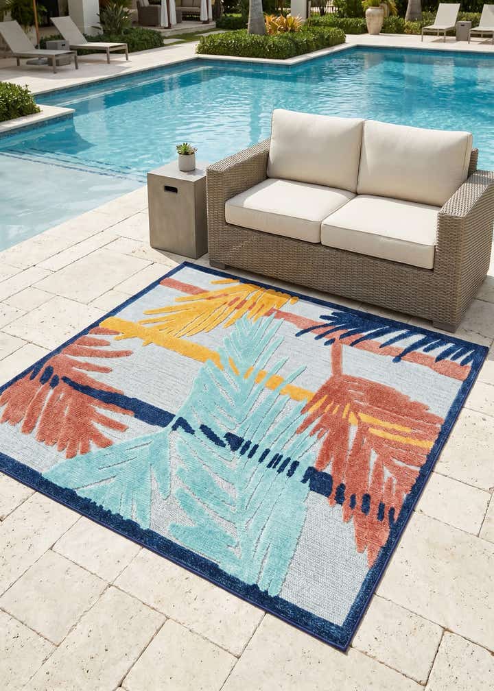 5' 3 x 5' 3 Easy-Clean Belize Indoor / Outdoor Square Rug