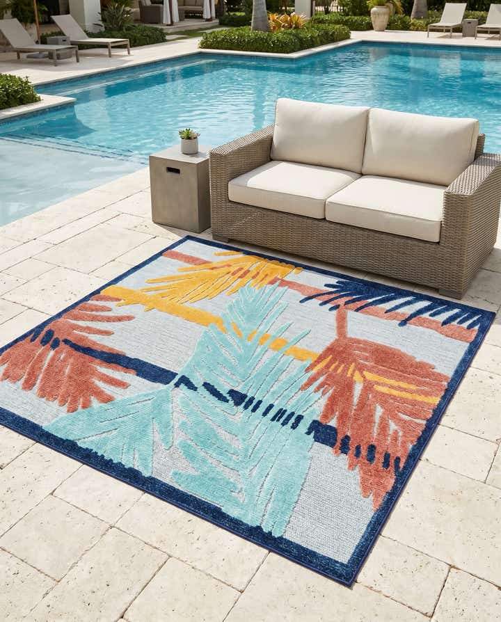 5' 3 x 5' 3 Easy-Clean Belize Indoor / Outdoor Square Rug
