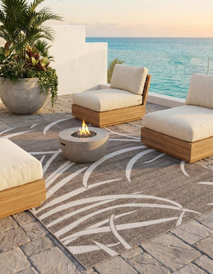 Detail image of 6' x 9' Easy-Clean Botanical Indoor / Outdoor Rug