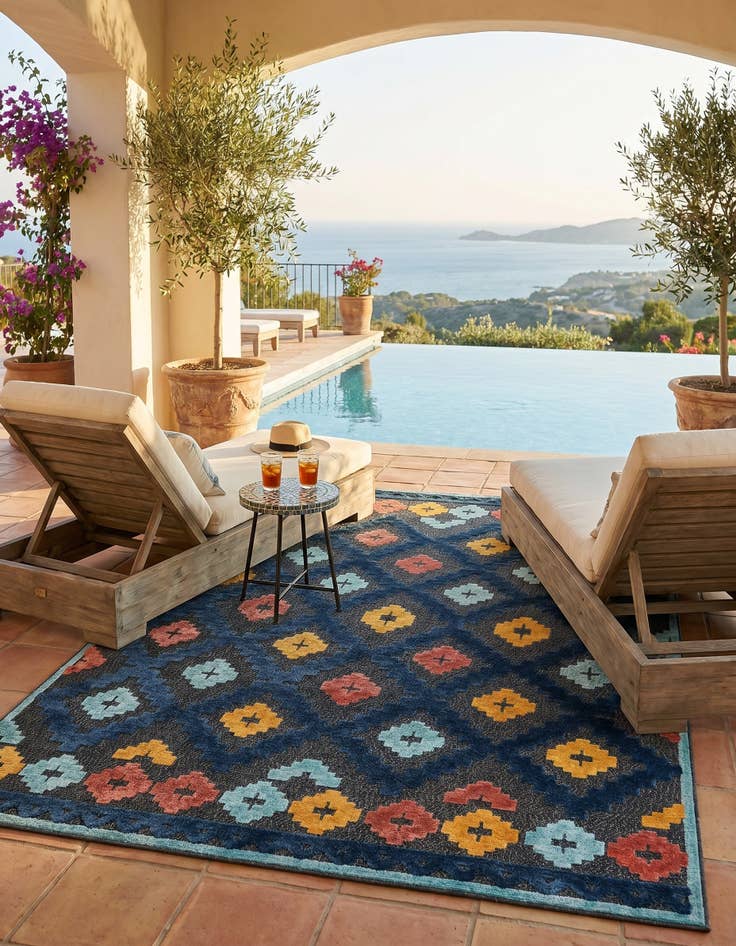 Detail image of 7' x 10' Easy-Clean Belize Indoor / Outdoor Rug