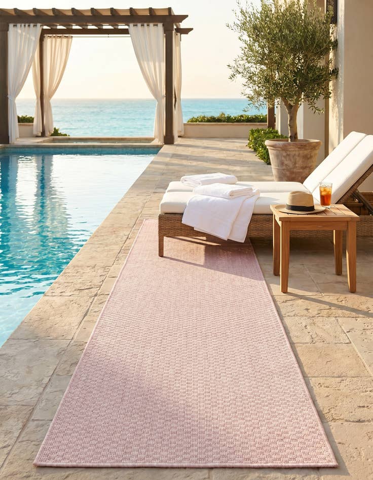 Detail image of 2' x 8' Easy-Clean Solid Indoor / Outdoor Runner Rug