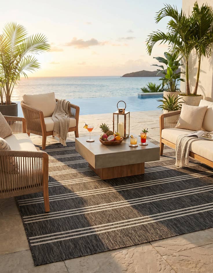 Detail image of 7' 10 x 10' Easy-Clean Jill Zarin Anguilla Indoor / Outdoor Rug