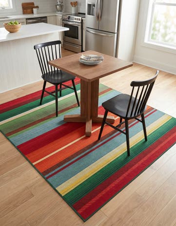 Easy-Clean Modern Indoor / Outdoor Square Rug