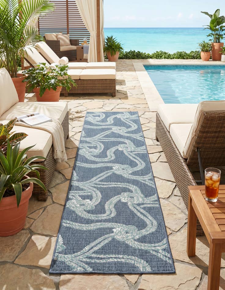 Detail image of 2' x 8' Easy-Clean Coastal Indoor / Outdoor Runner Rug