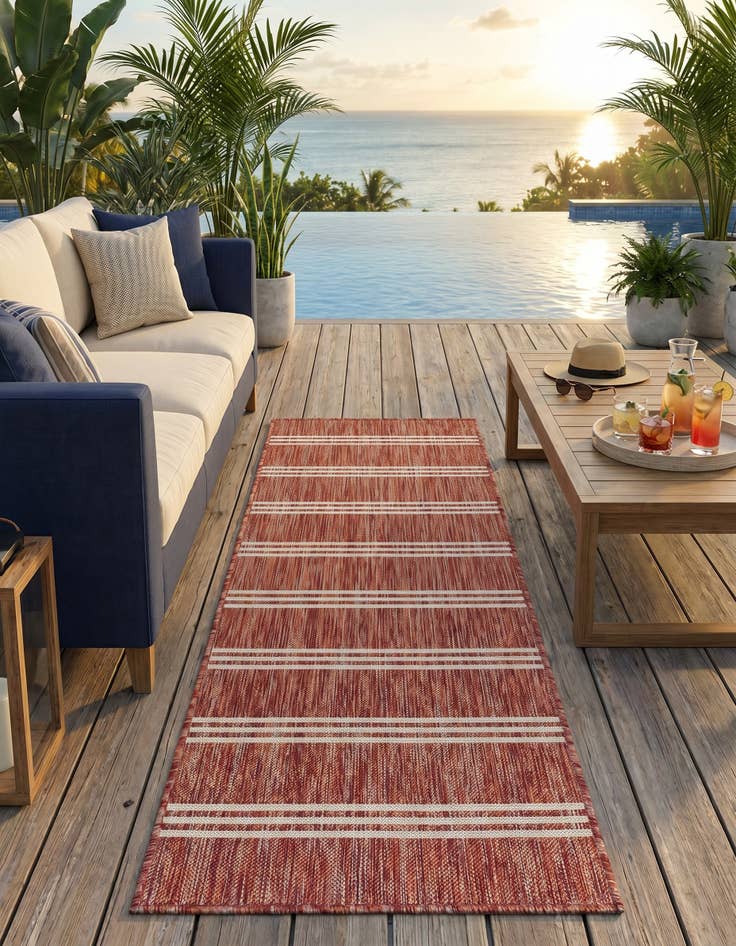 Detail image of 2' x 6' Easy-Clean Jill Zarin Anguilla Indoor / Outdoor Runner Rug