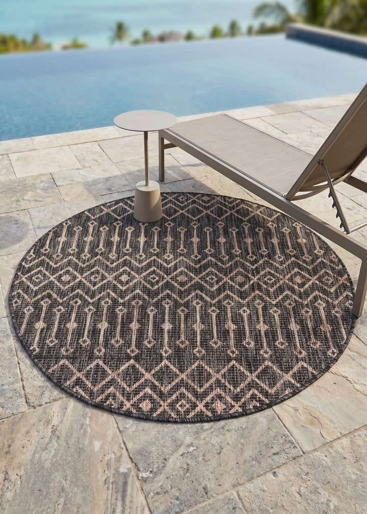 4' x 4' Easy-Clean Lattice Indoor / Outdoor Round Rug