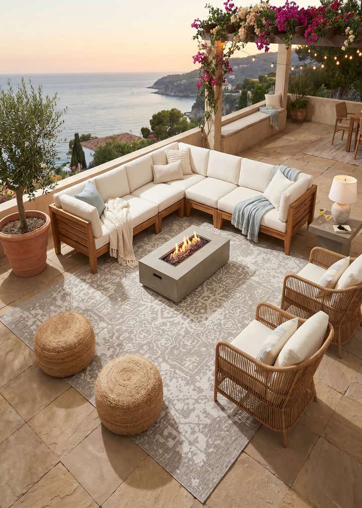 13' x 13' Easy-Clean Jill Zarin Dubai Indoor / Outdoor Square Rug