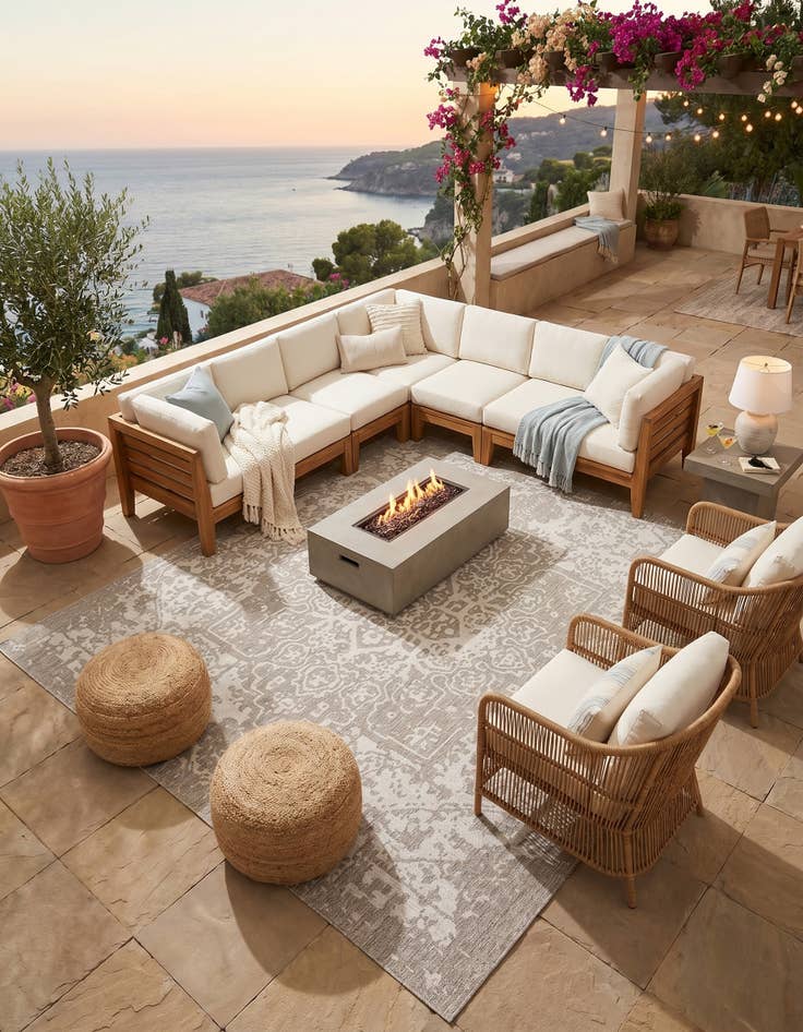 Detail image of 13' x 13' Easy-Clean Jill Zarin Dubai Indoor / Outdoor Square Rug