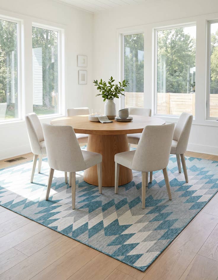 Detail image of 10' x 10' Easy-Clean Modern Indoor / Outdoor Square Rug