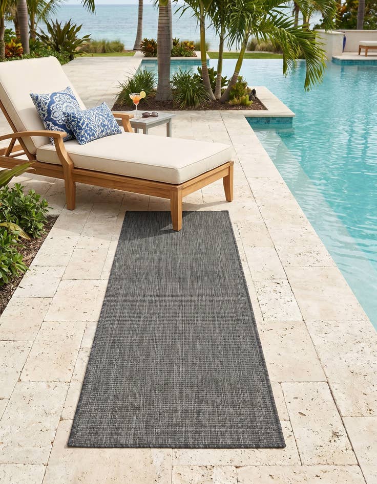 Detail image of 2' x 6' Easy-Clean Solid Indoor / Outdoor Runner Rug