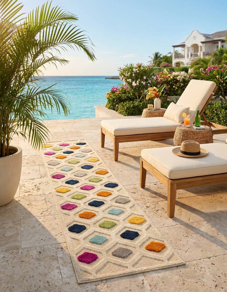 Detail image of 2' x 10' Easy-Clean Aruba Indoor / Outdoor Runner Rug