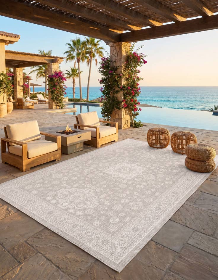 Detail image of 10' x 14' Easy-Clean Aztec Indoor / Outdoor Rug