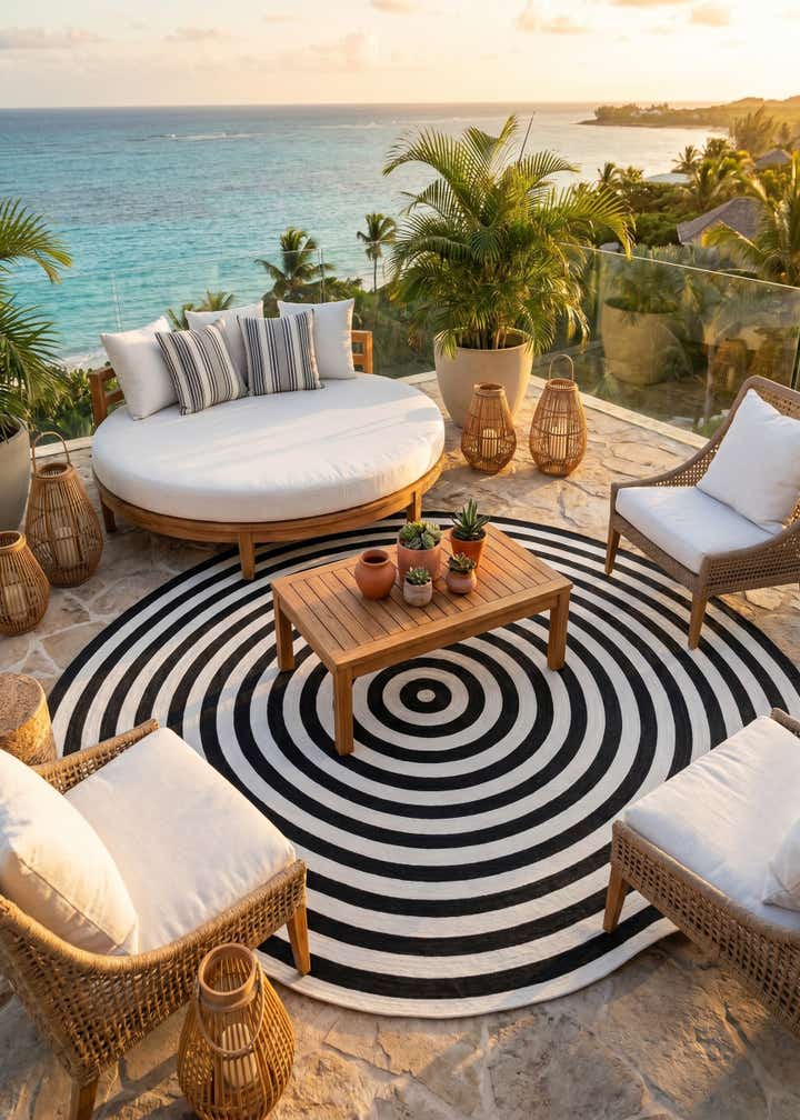 10' x 10' Easy-Clean Eco Verse Washable Indoor / Outdoor Round Rug