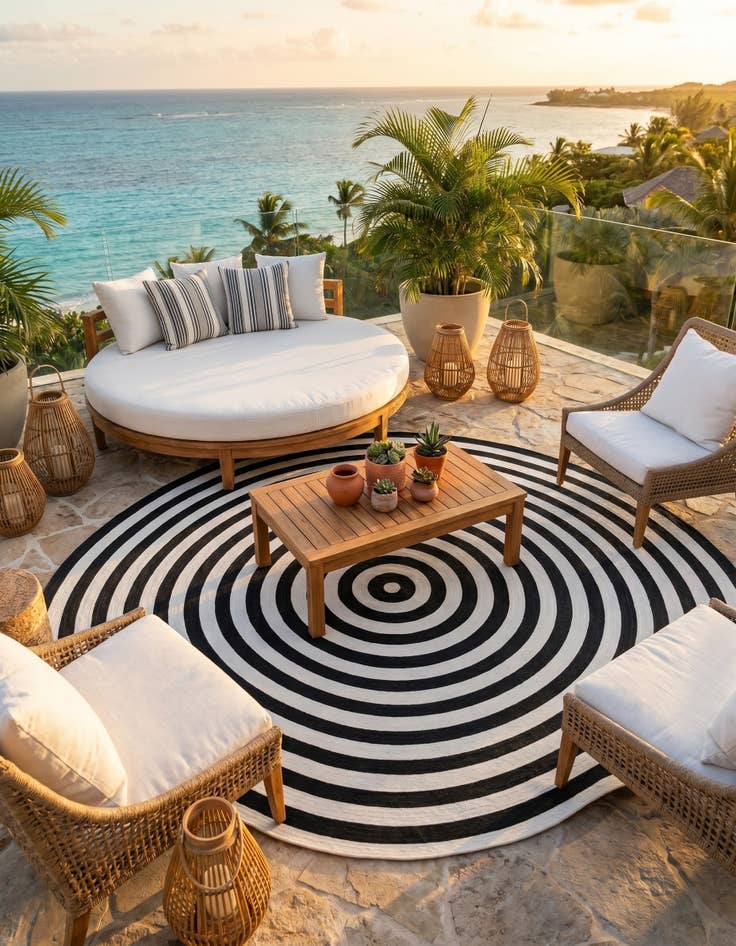 Detail image of 10' x 10' Easy-Clean Eco Verse Washable Indoor / Outdoor Round Rug