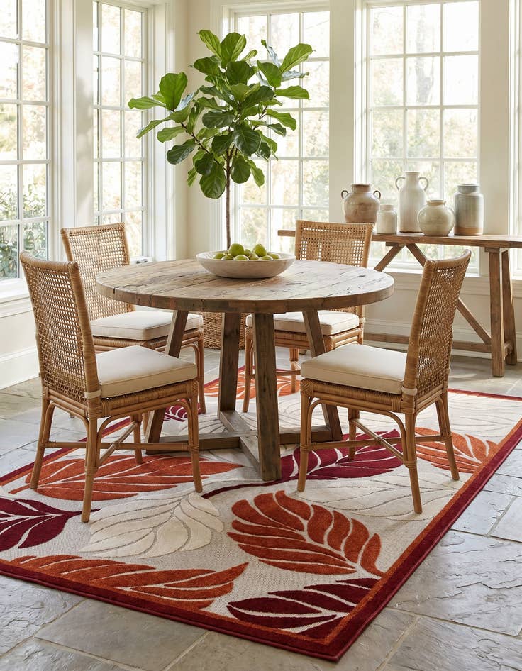 Detail image of 5' x 8' Easy-Clean Botanical Indoor / Outdoor Rug