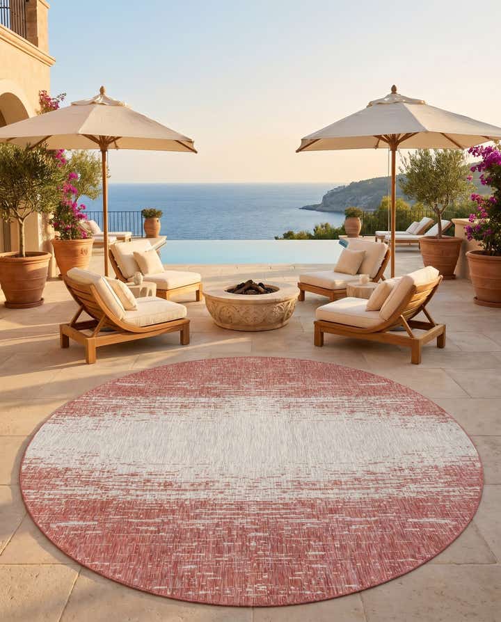 13' x 13' Easy-Clean Modern Indoor / Outdoor Round Rug