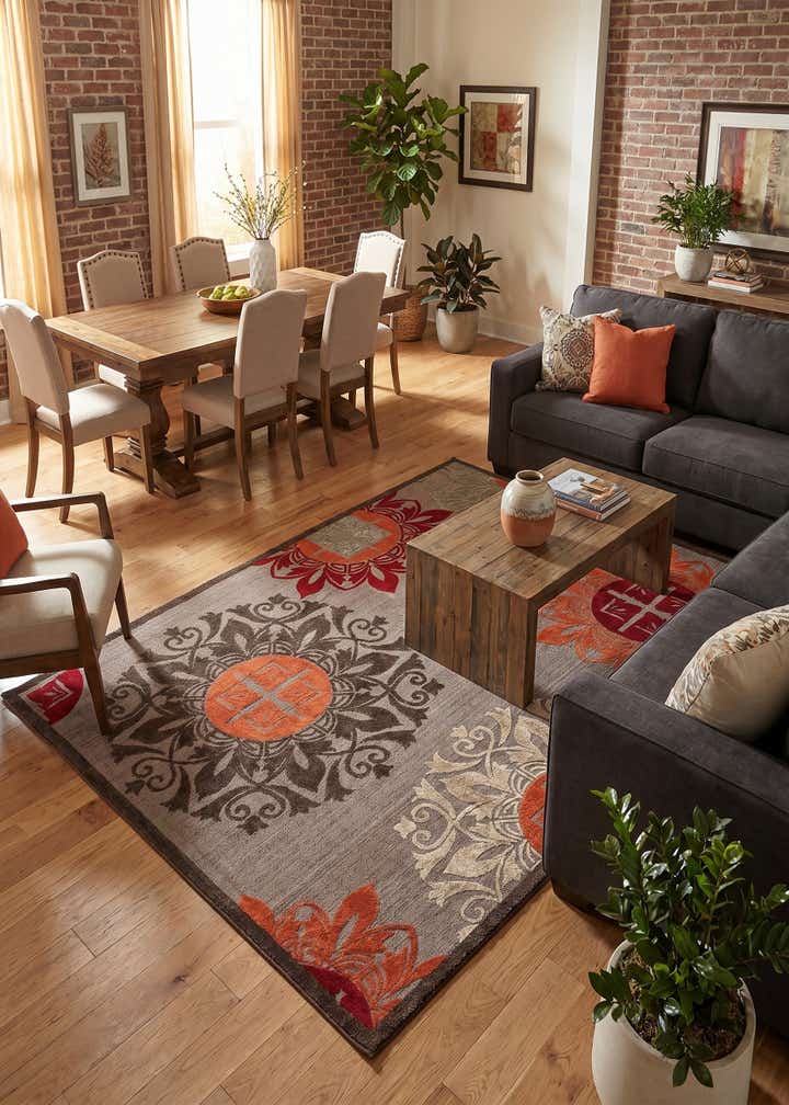 9' x 12' 2 Easy-Clean Modern Indoor / Outdoor Rug