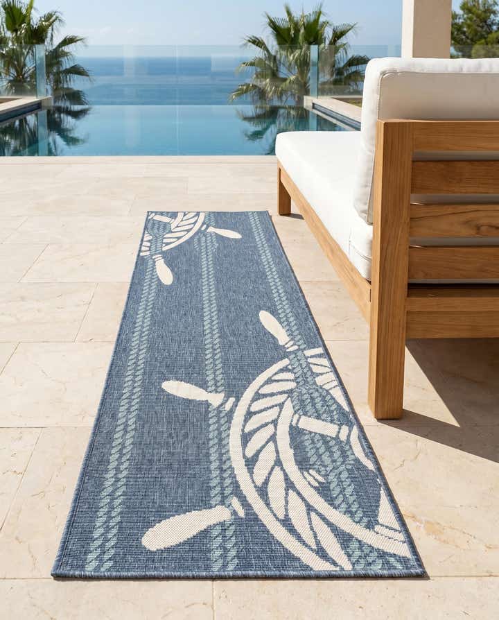 2' x 6' Easy-Clean Coastal Indoor / Outdoor Runner Rug