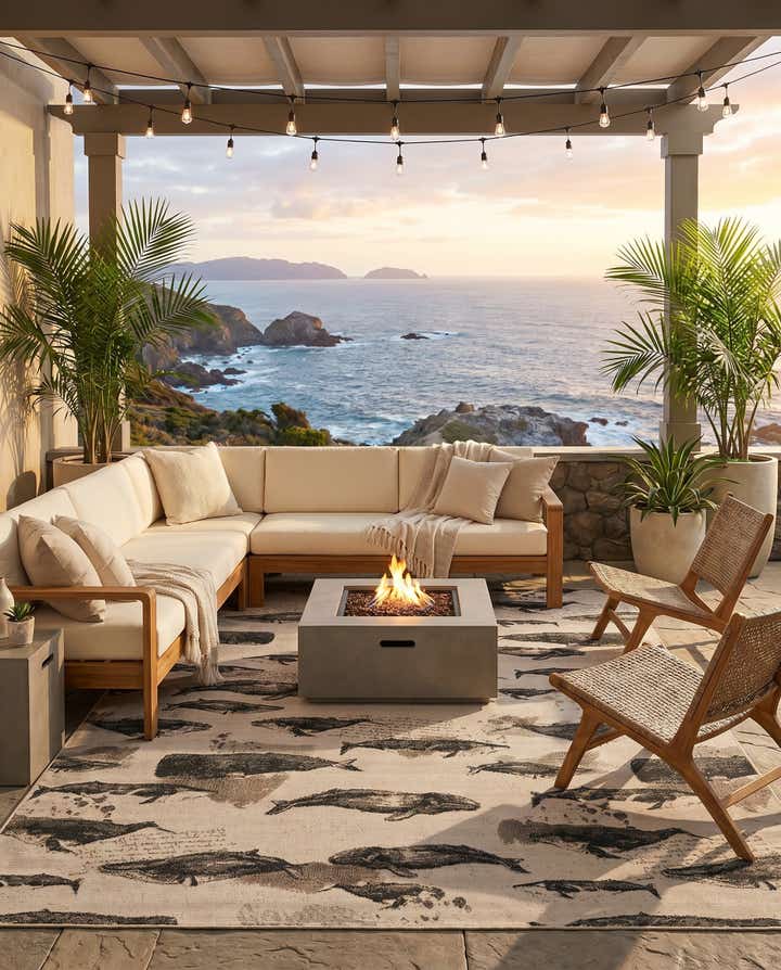 7' 10 x 10' Easy-Clean Coastal Indoor / Outdoor Rug