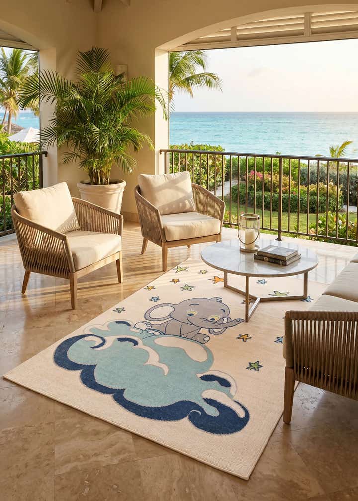 5' 3 x 7' 7 Easy-Clean Indoor / Outdoor Rug