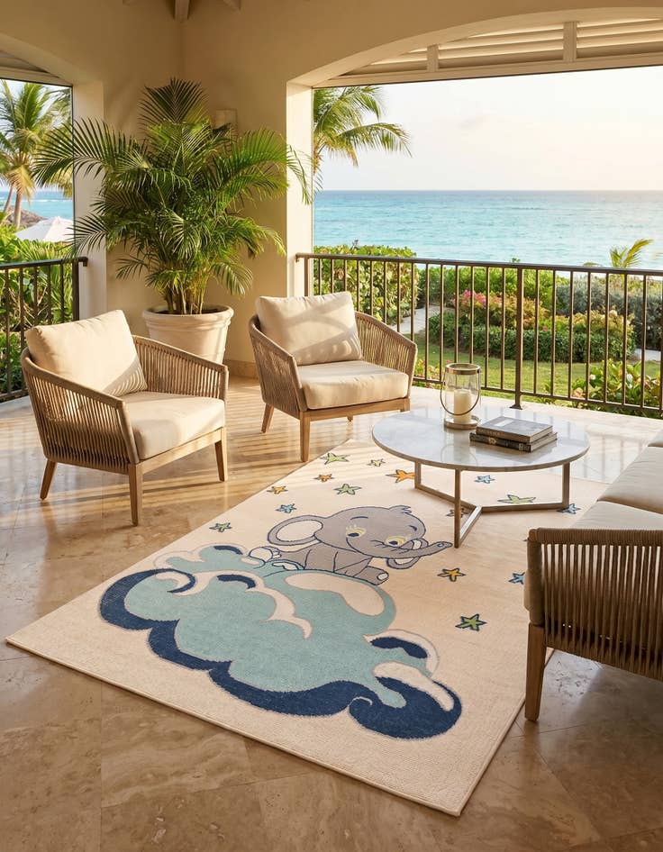 Detail image of 5' 3 x 7' 7 Easy-Clean Indoor / Outdoor Rug