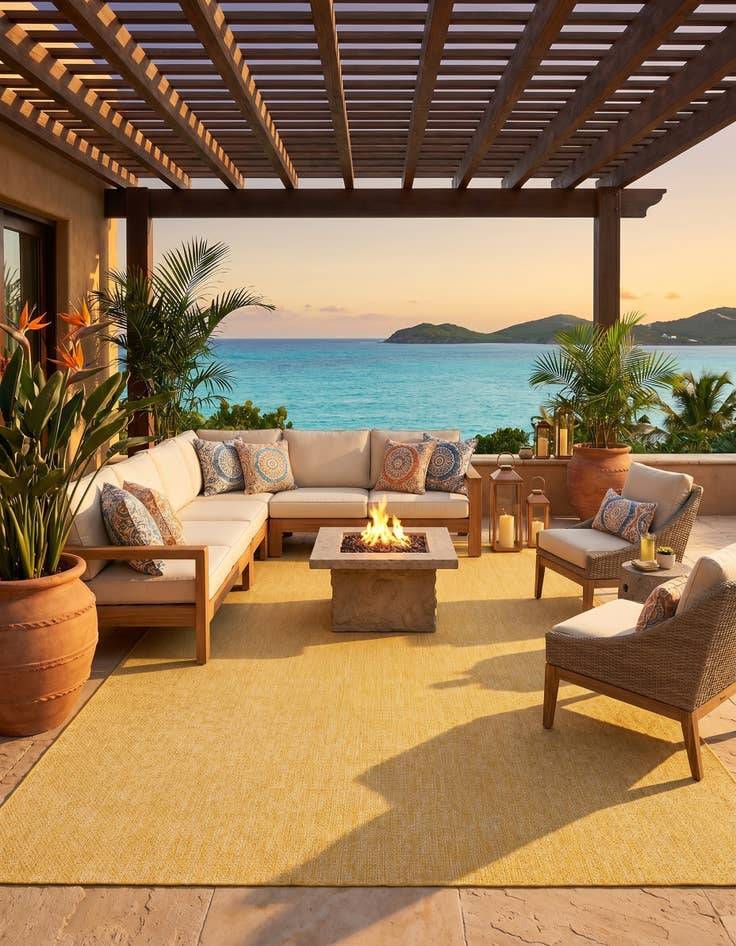 Detail image of 10' x 13' Easy-Clean Solid Indoor / Outdoor Rug