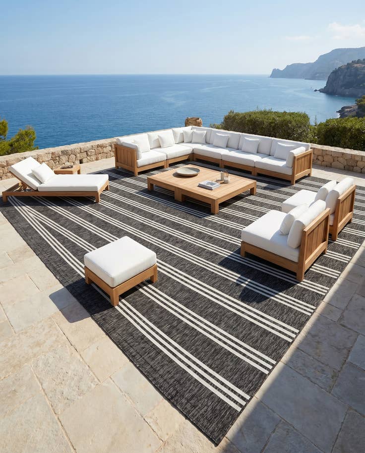 Detail image of 13' x 13' Easy-Clean Jill Zarin Anguilla Indoor / Outdoor Square Rug