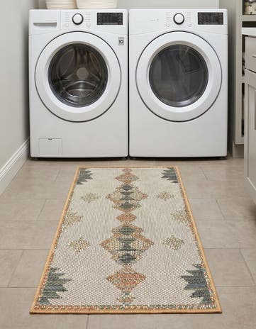 Ivory Easy-Clean Baja Indoor / Outdoor Runner Rug