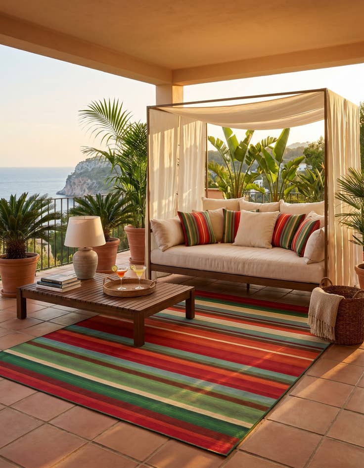 Detail image of 7' 10 x 11' Easy-Clean Modern Indoor / Outdoor Rug